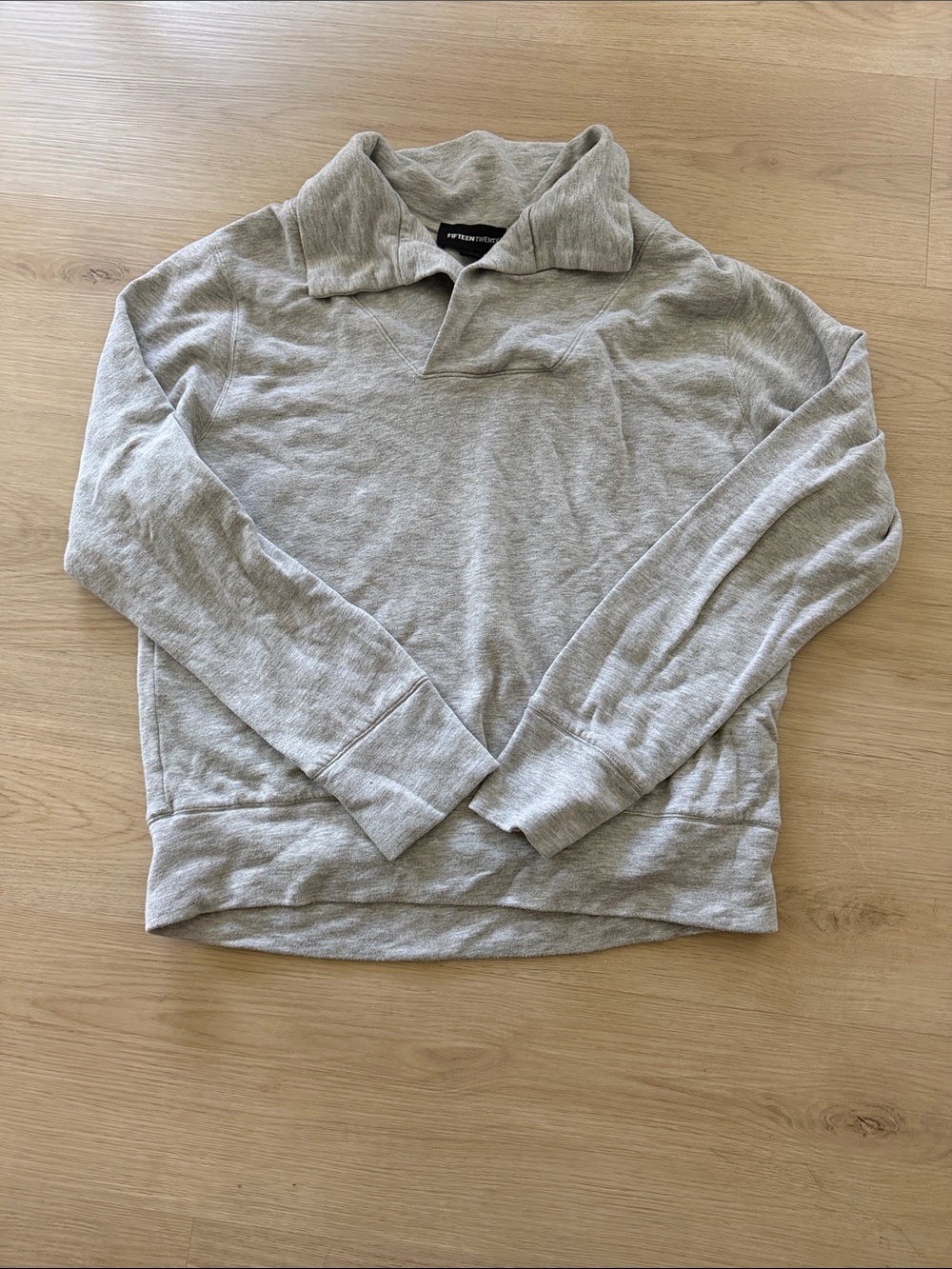 Fifteen Twenty Light Gray V-Neck Collar Sweater